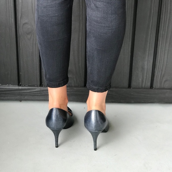 Gray Snake Print Dancer Kitten Stiletto Heel Pump - Picture 4 of 5